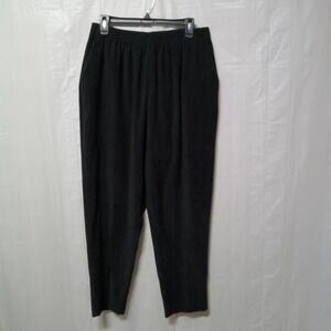 JENNY Buchanan Petite Pull on Pants Black Elastic Waist Pockets Lightweight 16WP